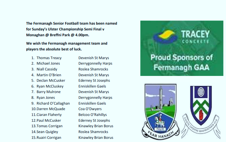 Fermanagh team is announced