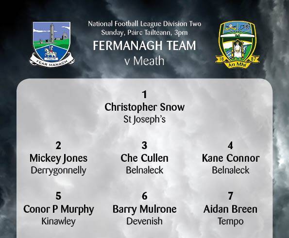 Fermanagh TEAM named v Meath